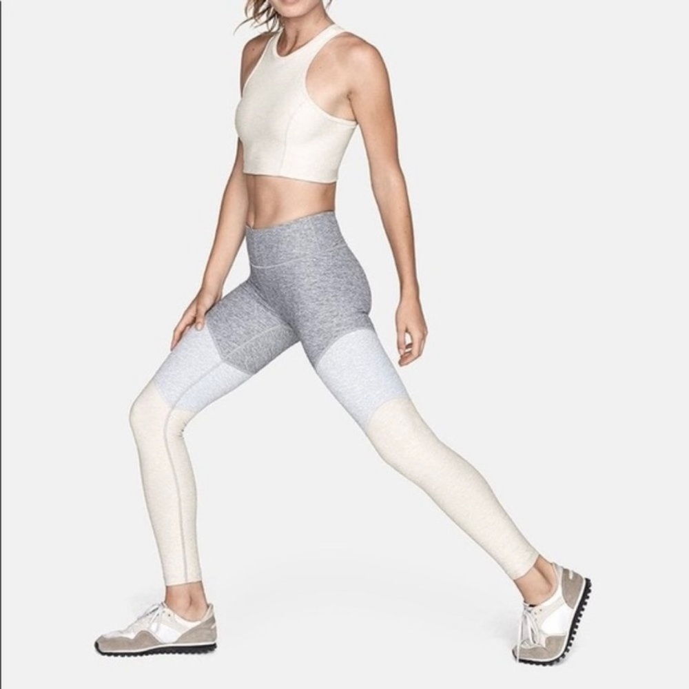 Outdoor Voices 7/8 Spring Colorblock Gray Cream Leggings